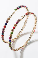 Load image into Gallery viewer, Colorful Beaded Hoop Earring