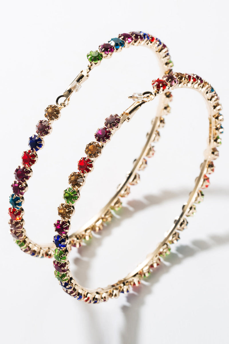 Load image into Gallery viewer, Colorful Beaded Hoop Earring