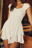Load image into Gallery viewer, White A-line Tiered Ruffled Graduation Dress with Dots