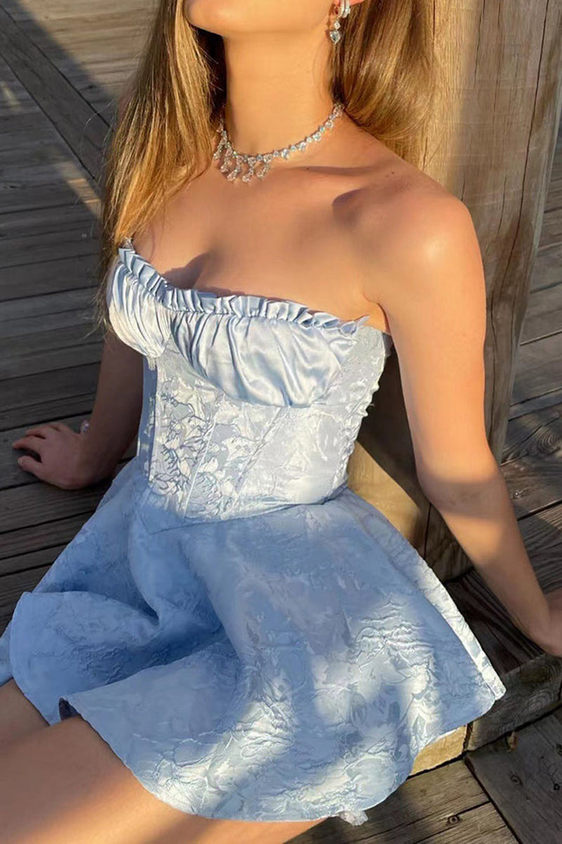 Load image into Gallery viewer, A-line Sweetheart Little White Dress with Ruffle