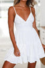 Load image into Gallery viewer, V-Neck Keyhole Back Mini Graduation Dress In White