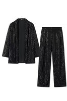 Load image into Gallery viewer, Black Sparkly Sequin 2 Piece Women Suits