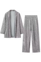 Load image into Gallery viewer, Black Sparkly Sequin 2 Piece Women Suits