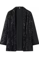 Load image into Gallery viewer, Black Sparkly Sequin 2 Piece Women Suits