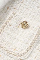 Load image into Gallery viewer, Light Luxury White Wool Splicing Small Stand Collar Women Jacket