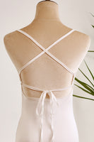 Load image into Gallery viewer, White Spaghetti Straps Short Mini Graduation Dress With Slit