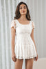 Load image into Gallery viewer, White A-Line Lace Short Graduation Dress