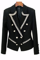 Load image into Gallery viewer, Fashionable Diamond Beaded Double Breasted Slim Women Blazer