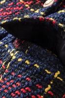 Load image into Gallery viewer, Blue Red Slim Retro Lapel Plaid Women Blazer