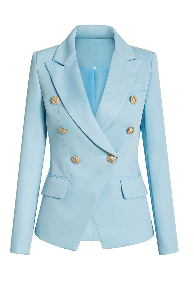Load image into Gallery viewer, White Peak Lapel Double Breasted Women Blazer