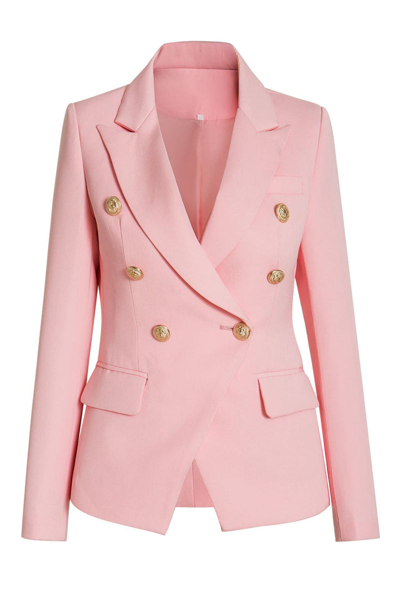Load image into Gallery viewer, White Peak Lapel Double Breasted Women Blazer