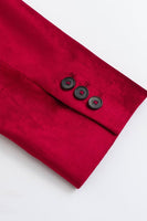 Load image into Gallery viewer, Burgundy Long Sleeves One Button Women Blazer
