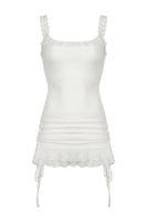 Load image into Gallery viewer, Short Mini Square Neck Tight Little White Dress