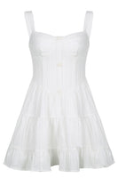 Load image into Gallery viewer, White A-Line Straps Short Mini Graduation Dress