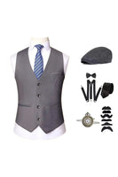 Load image into Gallery viewer, Black Men&#39;s Vest with Accessories Set