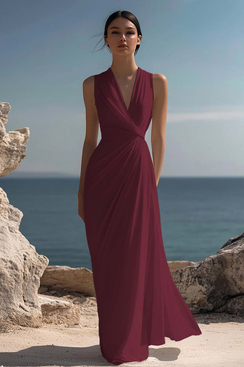 Load image into Gallery viewer, White Chiffon Sheath V-Neck Engagement Dress