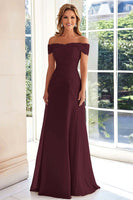 Load image into Gallery viewer, Off The Shoulder Elegant Taupe Sheath Mother of the Bride Dress with Lace