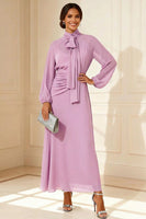 Load image into Gallery viewer, Sage Green High Neck A Line Chiffon Long Mother of the Bride Dress