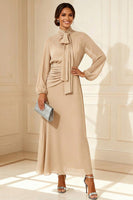Load image into Gallery viewer, Sage Green High Neck A Line Chiffon Long Mother of the Bride Dress