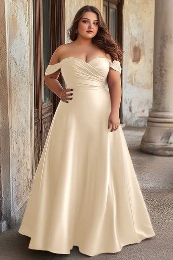 Burgundy A Line Ruched Satin Long Prom Dress
