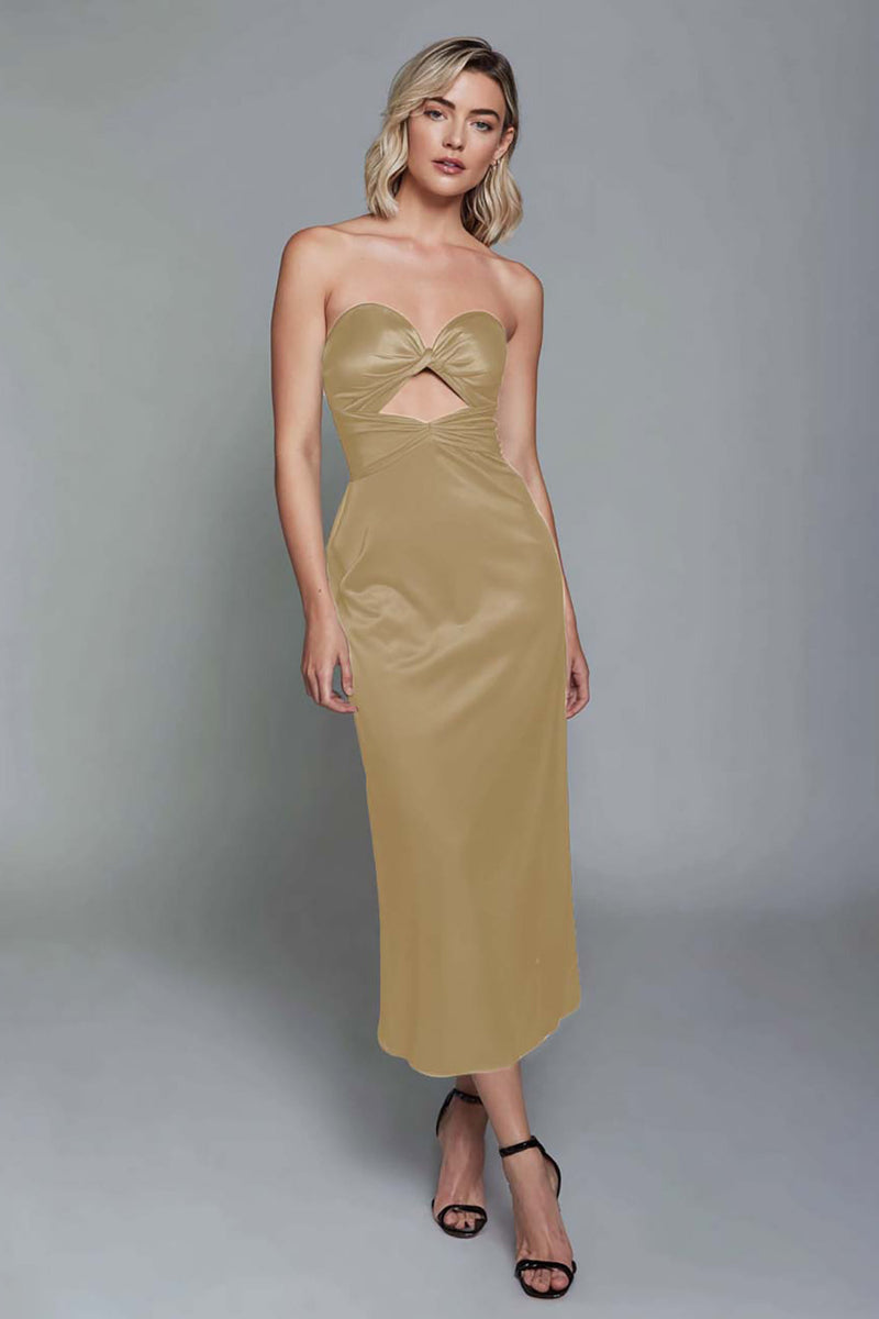 Load image into Gallery viewer, Dark Green Satin Sweetheart Sheath Ankle Length Formal Dress