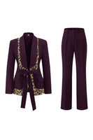 Load image into Gallery viewer, 2 Piece Black Shawl Lapel Women Prom Suits with Bow