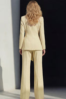 Load image into Gallery viewer, Pink 2 Piece Wide Leg Peak Lapel Business Suits with Sash