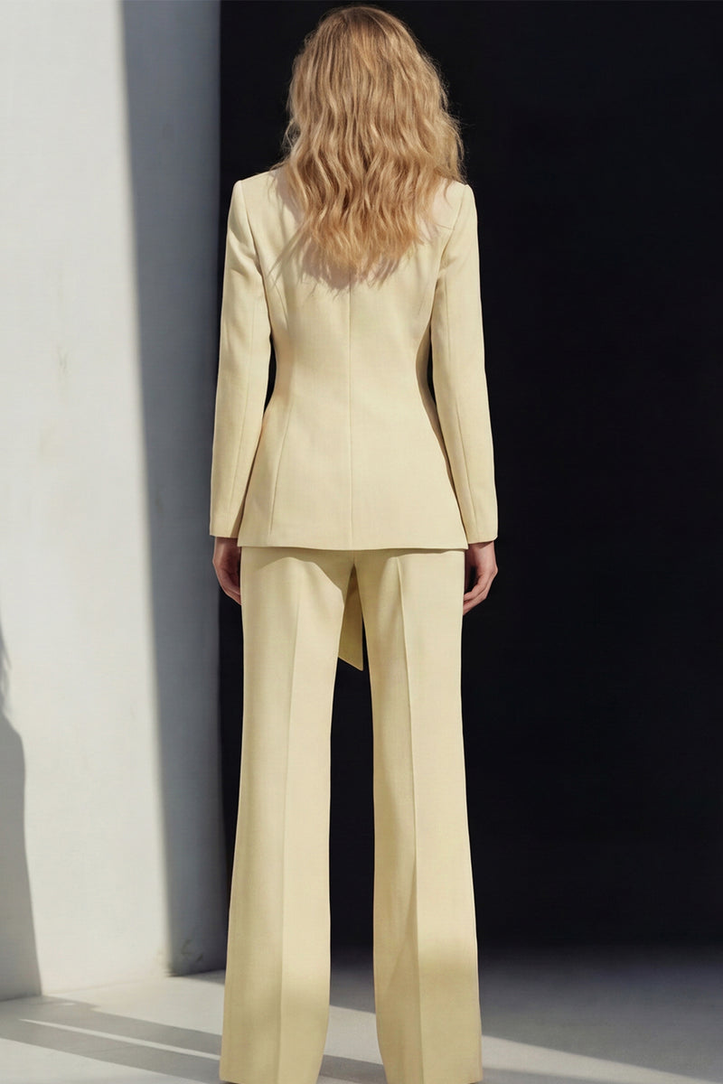 Load image into Gallery viewer, Pink 2 Piece Wide Leg Peak Lapel Business Suits with Sash