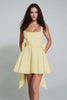 Load image into Gallery viewer, Ivory Satin Square Neck A Line Short Prom Dress with Bow