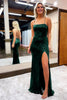 Load image into Gallery viewer, Sequins Spaghetti Straps Sheath Golden Prom Dress with Slit