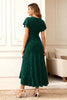 Load image into Gallery viewer, Glitter Black Round Neck Midi Holiday Party Dress with Sleeves