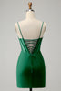 Load image into Gallery viewer, Glitter Fuchsia Beaded Corset Tight Short Prom Dress
