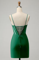 Load image into Gallery viewer, Glitter Fuchsia Beaded Corset Tight Short Prom Dress