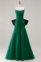 Load image into Gallery viewer, Fuchsia Strapless Long Mermaid Prom Dress with Bow