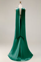 Load image into Gallery viewer, Mermaid Light Green Corset Neck Scarf Long Prom Dress with Slit