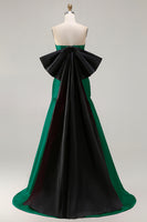 Load image into Gallery viewer, Fuchsia Strapless Long Mermaid Prom Dress with Bow