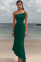 Load image into Gallery viewer, White Chiffon Sheath One Shoulder Engagement Dress