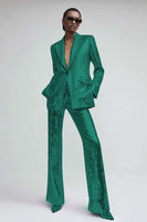 Load image into Gallery viewer, Sparkly Pink Sequins 2 Piece Women Prom Suits with Pockets