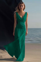 Load image into Gallery viewer, White Sheath V-Neck Chiffon Engagement Dress