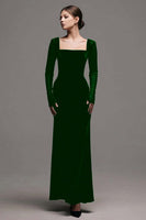 Load image into Gallery viewer, Simple Black Sheath Velvet Long Sleeves Holiday Party Dress
