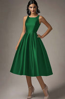 Load image into Gallery viewer, Scoop Neck Black A Line Long Formal Dress