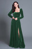Load image into Gallery viewer, Plum A-Line Long Sleeves Velvet Holiday Party Dress with Slit
