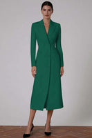 Load image into Gallery viewer, Ivory Peak Lapel Double Breasted Midi Blazer Dress