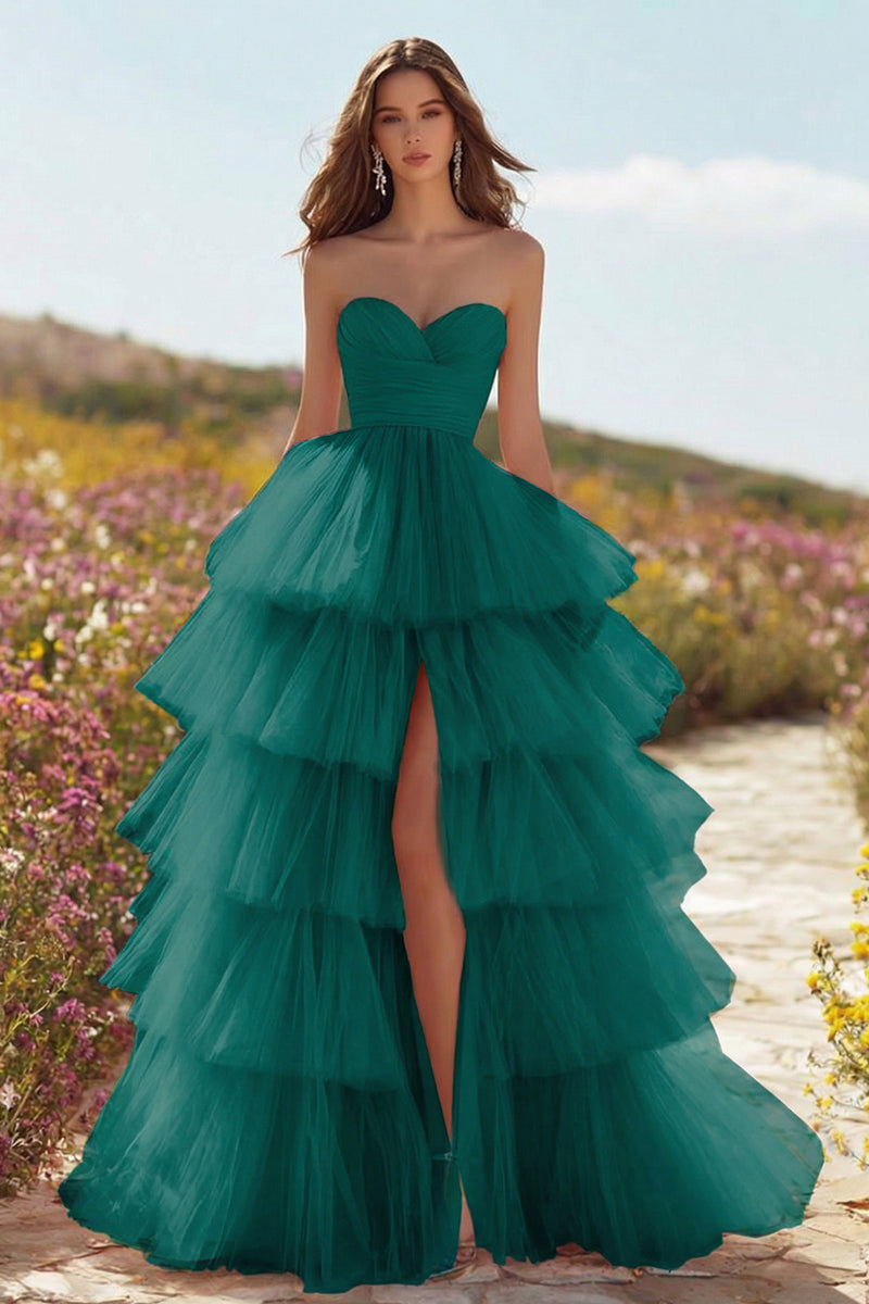 Load image into Gallery viewer, Princess Pink Tulle Sweetheart Long Prom Dress with Ruffles