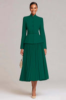 Load image into Gallery viewer, 2 Piece Light Pink High Neck Pleated Business Suits with Belt