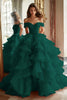 Load image into Gallery viewer, Princess Ball Gown Dusty Blue Off the Shoulder Long Tulle Prom Dress