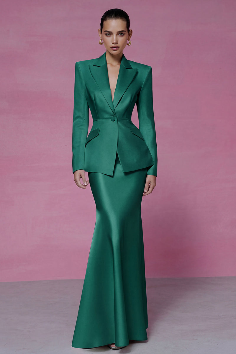 Load image into Gallery viewer, 2 Piece Ivory Peak Lapel Mermaid Long Business Suits