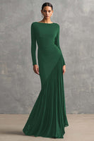 Load image into Gallery viewer, Black Mermaid Boat Neck Maxi Formal Dress with Sleeves