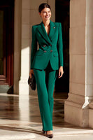 Load image into Gallery viewer, 2 Piece Burgundy Peak Lapel Double Breasted Prom Suits