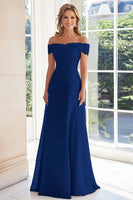 Load image into Gallery viewer, Off The Shoulder Elegant Taupe Sheath Mother of the Bride Dress with Lace